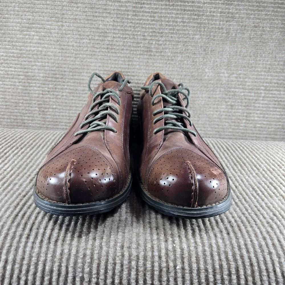 Gravity Defyer Mens 11.5 Brown Leather Perforated Lace Up Oxford‎ Walking Shoes